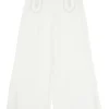 Ecru viscose pull-on high-rise Patricia sailor pants with contrast topstitching details