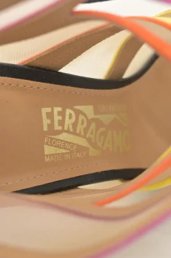 Edgardo Osorio for Salvatore Ferragamo 100th Anniversary multi-colour suede and tulle Amber lace-up ankle booties