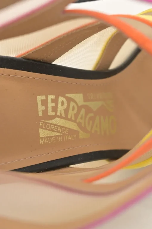 Edgardo Osorio for Salvatore Ferragamo 100th Anniversary multi-colour suede and tulle Amber lace-up ankle booties