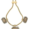Embellished gold-tone metallic hammered pendant bolo necklace
