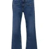 Faded indigo blue stretch-cotton denim high-rise Papala straight-leg cropped jeans