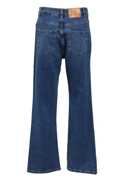 Faded indigo blue stretch-cotton denim high-rise Papala straight-leg cropped jeans