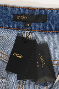 Faded indigo blue stretch-cotton denim high-rise Papala straight-leg cropped jeans