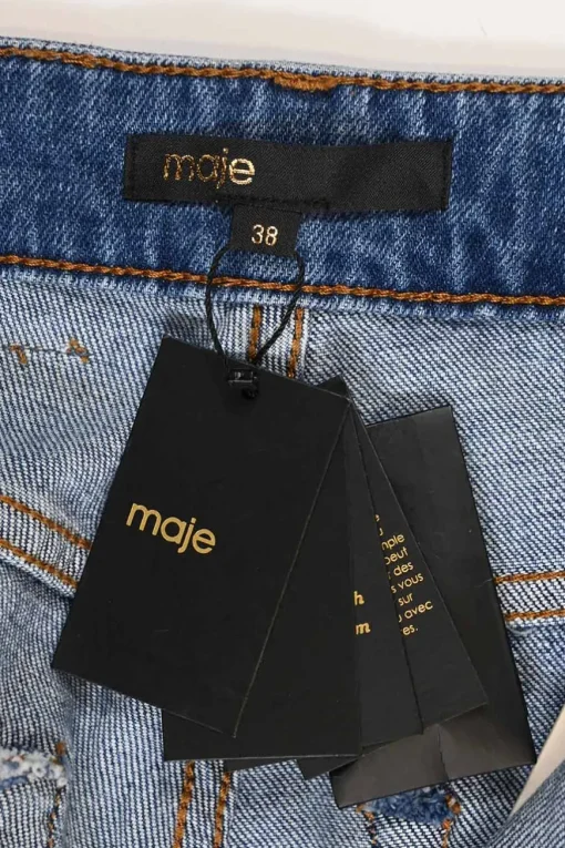 Faded indigo blue stretch-cotton denim high-rise Papala straight-leg cropped jeans