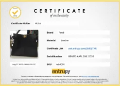 Fendi black leather Peekaboo X-lite regular satchel with gold tone hardware and brown canvas shoulder strap