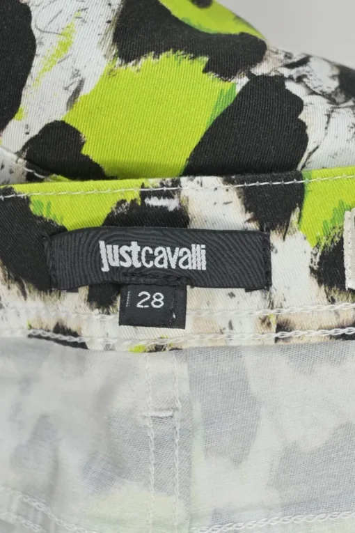 Fluo green cotton-blend leopard print mid-rise skinny jeans
