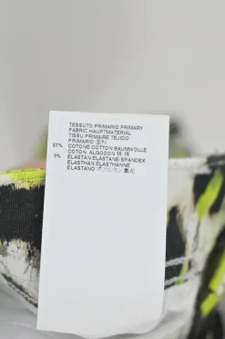 Fluo green cotton-blend leopard print mid-rise skinny jeans