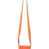 Fluo orange anagram-embossed leather Heel Pouch crossbody bag