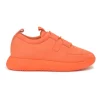 Fluo orange technical fabric and rubber Team low-top chunky slip-on sneakers