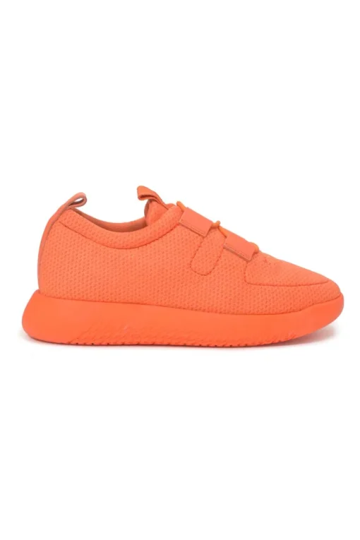 Fluo orange technical fabric and rubber Team low-top chunky slip-on sneakers