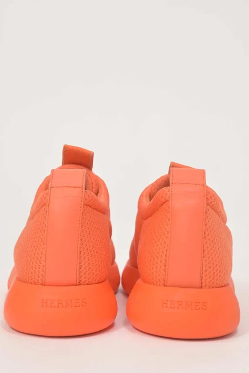 Fluo orange technical fabric and rubber Team low-top chunky slip-on sneakers