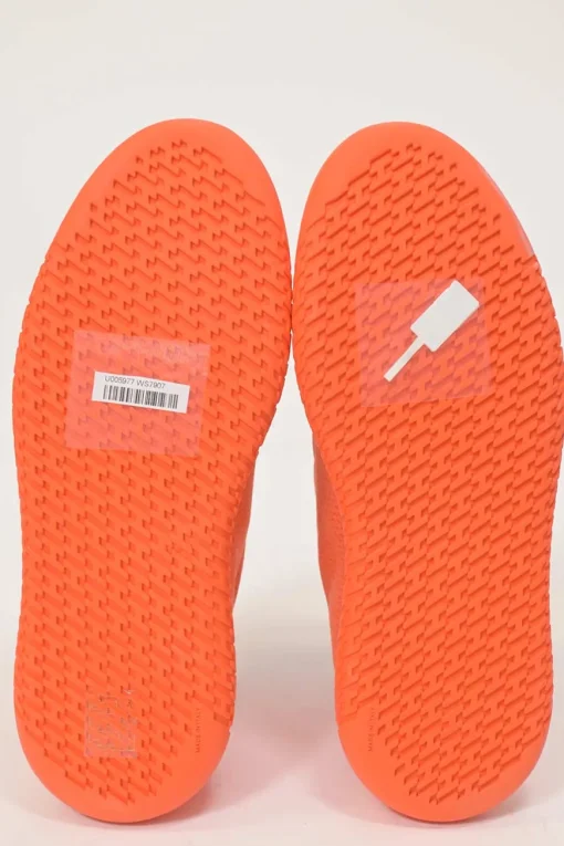 Fluo orange technical fabric and rubber Team low-top chunky slip-on sneakers