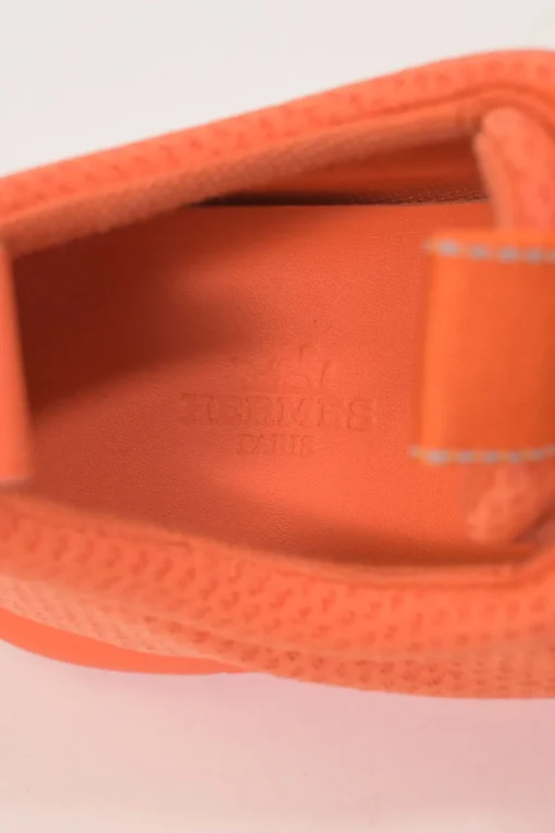 Fluo orange technical fabric and rubber Team low-top chunky slip-on sneakers