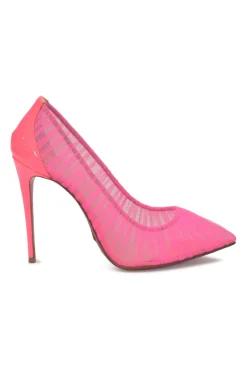 Fluo pink gathered tulle Follies Draperia pointed-toe pumps