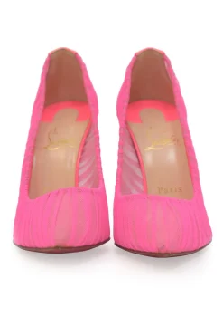 Fluo pink gathered tulle Follies Draperia pointed-toe pumps