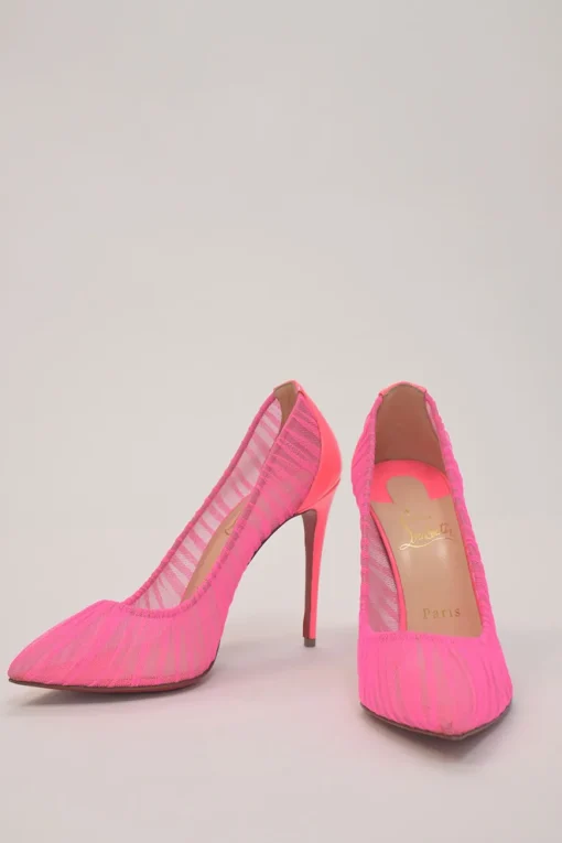 Fluo pink gathered tulle Follies Draperia pointed-toe pumps