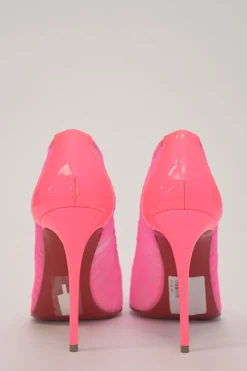 Fluo pink gathered tulle Follies Draperia pointed-toe pumps