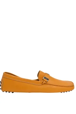For Ferrari orange leather Gommino driving loafers