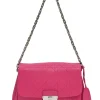 Fuchsia Cannage monogram quilted leather Diorling shoulder bag with silver-tone metallic hardware