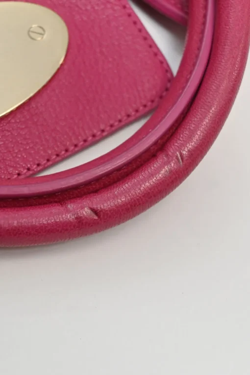 Fuchsia grained calfskin Bayswater satchel with detachable shoulder strap