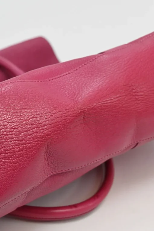 Fuchsia grained calfskin Bayswater satchel with detachable shoulder strap