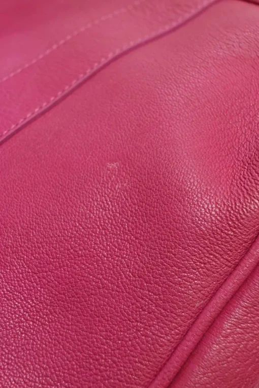 Fuchsia grained calfskin Bayswater satchel with detachable shoulder strap