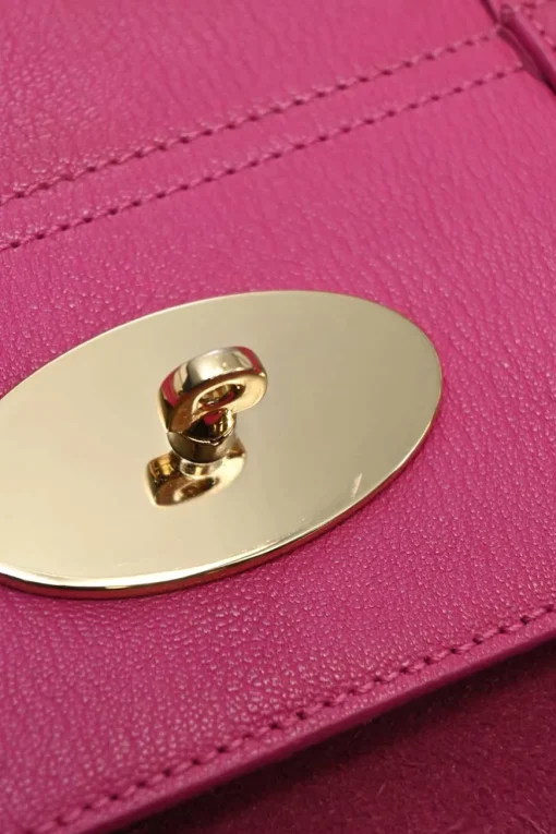 Fuchsia grained calfskin Bayswater satchel with detachable shoulder strap