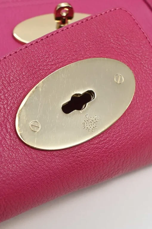 Fuchsia grained calfskin Bayswater satchel with detachable shoulder strap