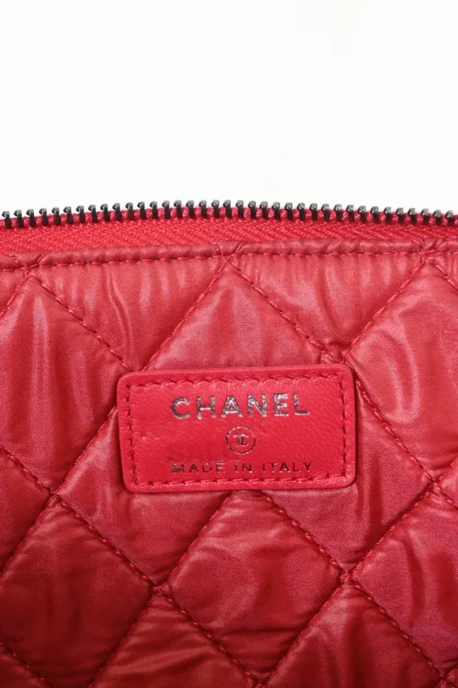 Fuchsia matelassé lambskin leather Large Boy O Case clutch pouch with aged ruthenium hardware