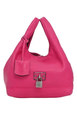 Fuchsia nappa leather shoulder bag