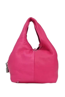 Fuchsia nappa leather shoulder bag