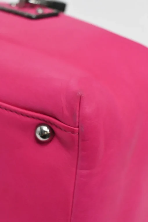 Fuchsia nappa leather shoulder bag