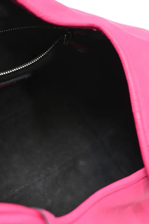 Fuchsia nappa leather shoulder bag