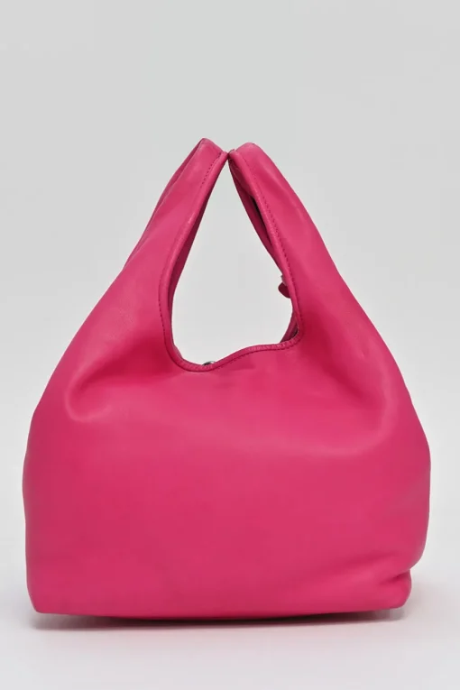 Fuchsia nappa leather shoulder bag