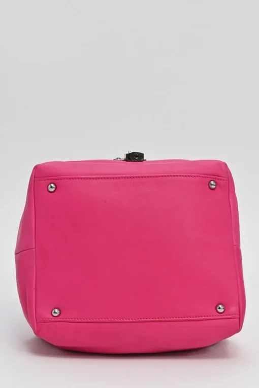 Fuchsia nappa leather shoulder bag