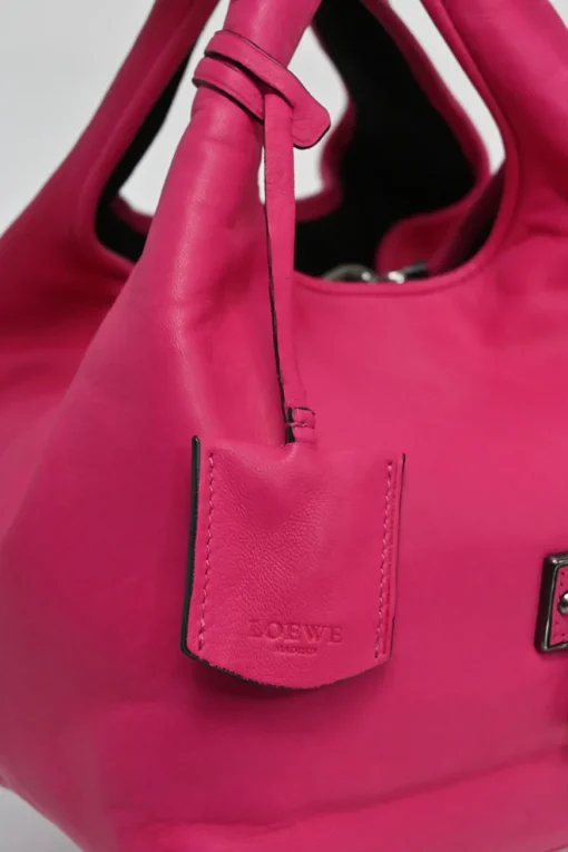 Fuchsia nappa leather shoulder bag
