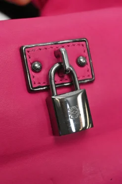Fuchsia nappa leather shoulder bag