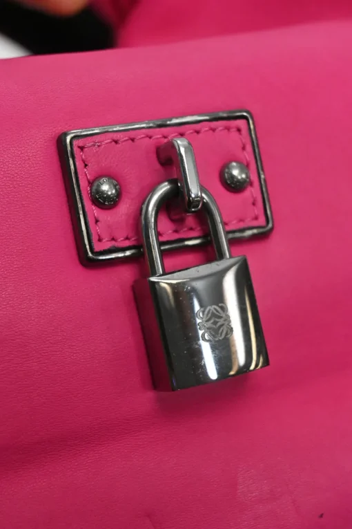Fuchsia nappa leather shoulder bag
