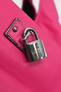 Fuchsia nappa leather shoulder bag