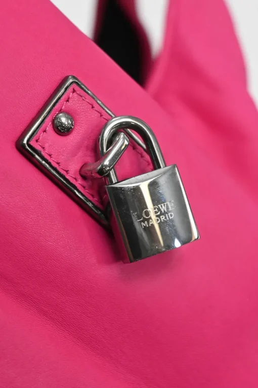 Fuchsia nappa leather shoulder bag