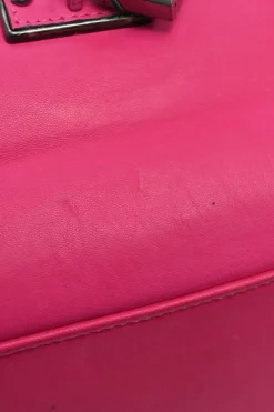 Fuchsia nappa leather shoulder bag