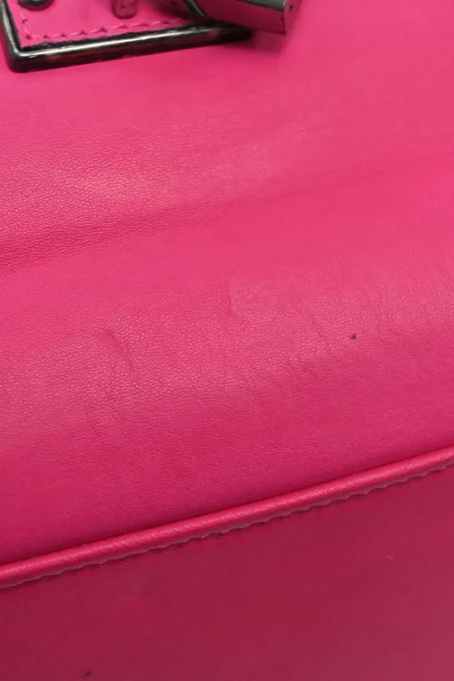 Fuchsia nappa leather shoulder bag