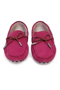 Fuchsia suede and rubber signature Gommino driving slip-on loafers