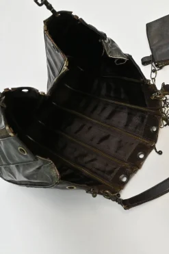 FW1995 Cyberbaba Multi Zipped Shoulder Bag with Pouch