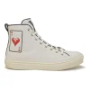 'Game on' Collection white leather and rubber high-top Stellar sneakers