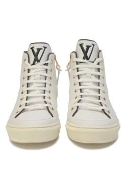 'Game on' Collection white leather and rubber high-top Stellar sneakers