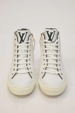 'Game on' Collection white leather and rubber high-top Stellar sneakers