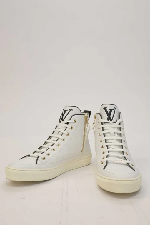 'Game on' Collection white leather and rubber high-top Stellar sneakers