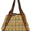 Garden ecru and yellow canvas and leather Pigna Print Pelham shoulder bag