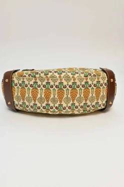 Garden ecru and yellow canvas and leather Pigna Print Pelham shoulder bag